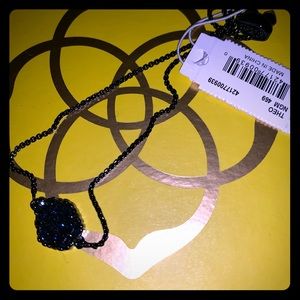 NWT Navy gunmetal blue drusy Theo bracelet